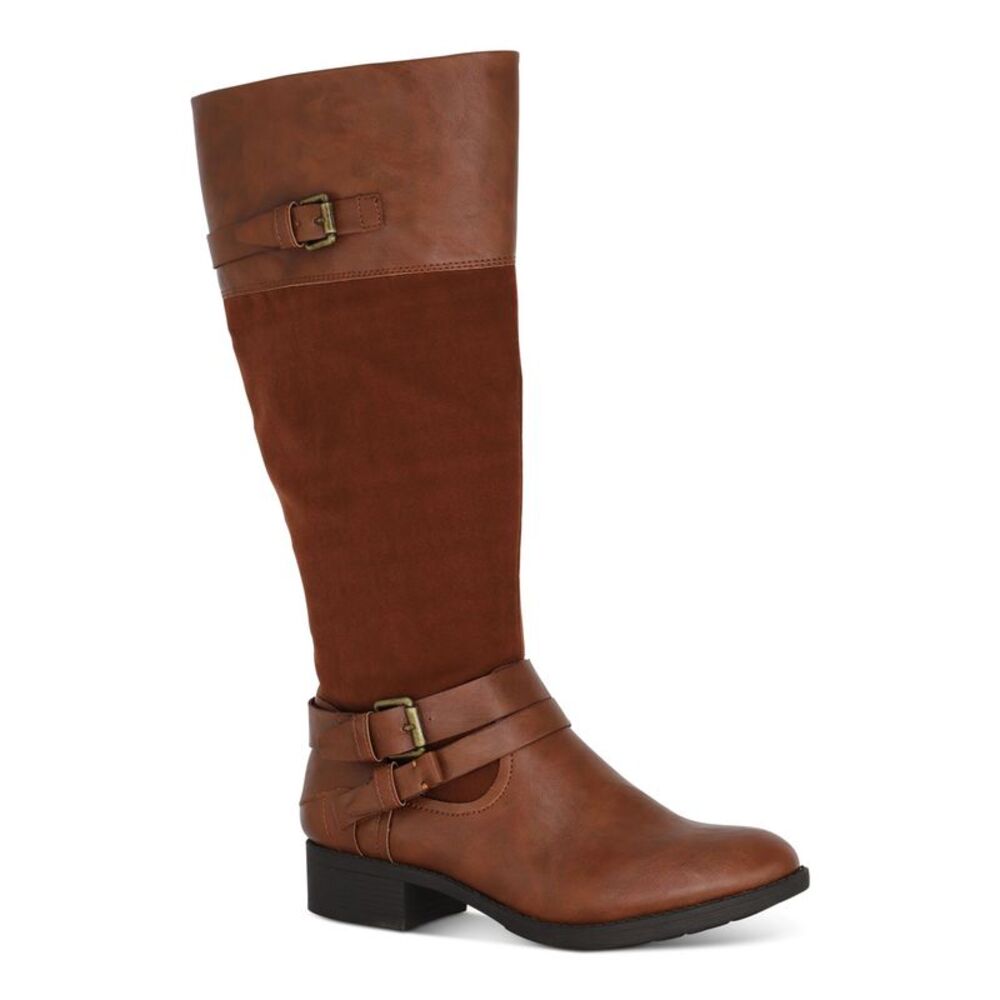 STYLE & COMPANY Womens Brown Padded Ashliie Round Toe Block Heel Riding Boot 5 M